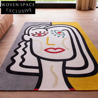 Modern American Style Artistic Polyester Area Rug for Custom Living Room Decor