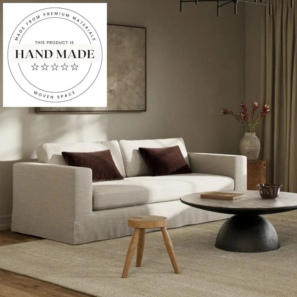 Modern American Tufted Linen Resort Style Sectional Sofa