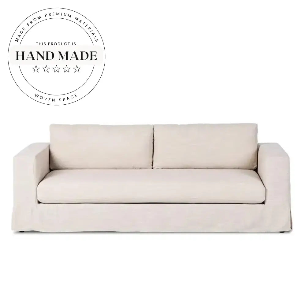 Modern American Tufted Linen Resort Style Sectional Sofa