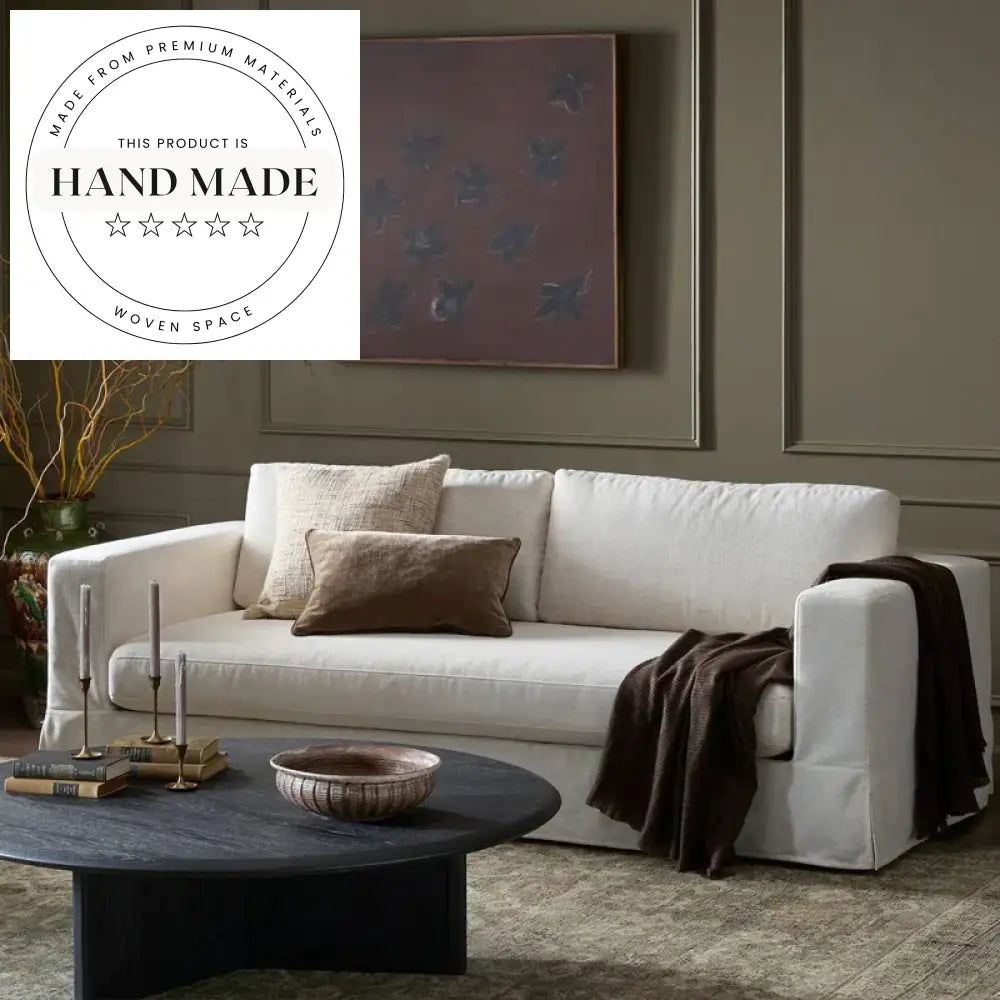 Modern American Tufted Linen Resort Style Sectional Sofa