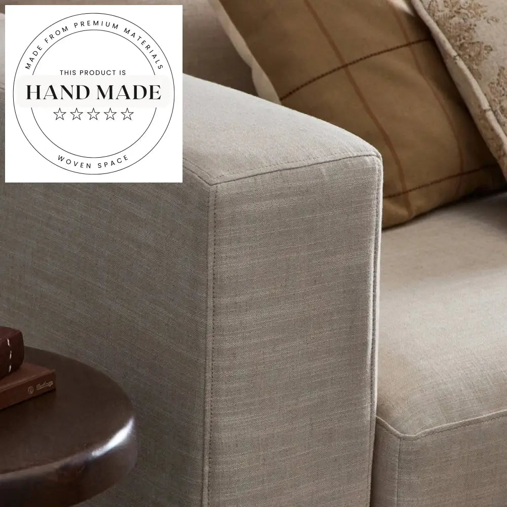 Modern American Tufted Linen Resort Style Sectional Sofa