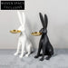 Modern Animal Floor Tray: Elegant Rabbit Resin Decorative Serving Accent