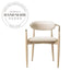 Modern Antique Wooden Dining Armchair with Fabric Upholstery & Metal Frame