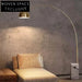 Modern Arc Floor Lamp with Elegant Marble Base, Metal Frame, Round Shade for Living Room