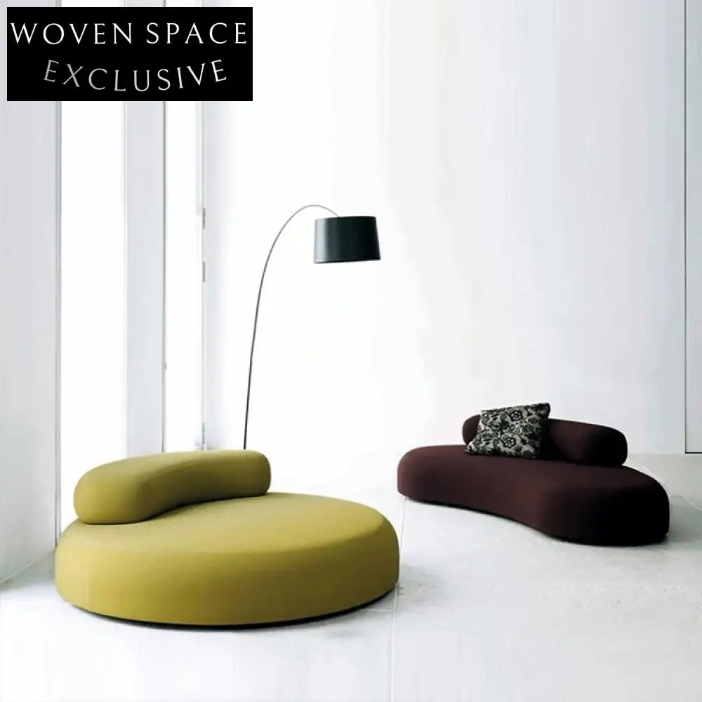 Modern Arc-Shape Three-Seater Cobblestone Design Office Sofa