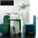 Modern Arc Velvet Dining Chair: Upholstered Green Fabric, Elegant Restaurant Home Seating