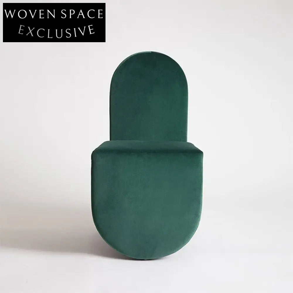 Modern Arc Velvet Dining Chair: Upholstered Green Fabric, Elegant Restaurant Home Seating