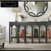 Modern Arch Console Table with Bookcase Storage for Elegant Hallway Entryways