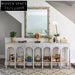Modern Arch Console Table with Bookcase Storage for Elegant Hallway Entryways