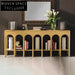 Modern Arch Console Table with Bookcase Storage for Elegant Hallway Entryways