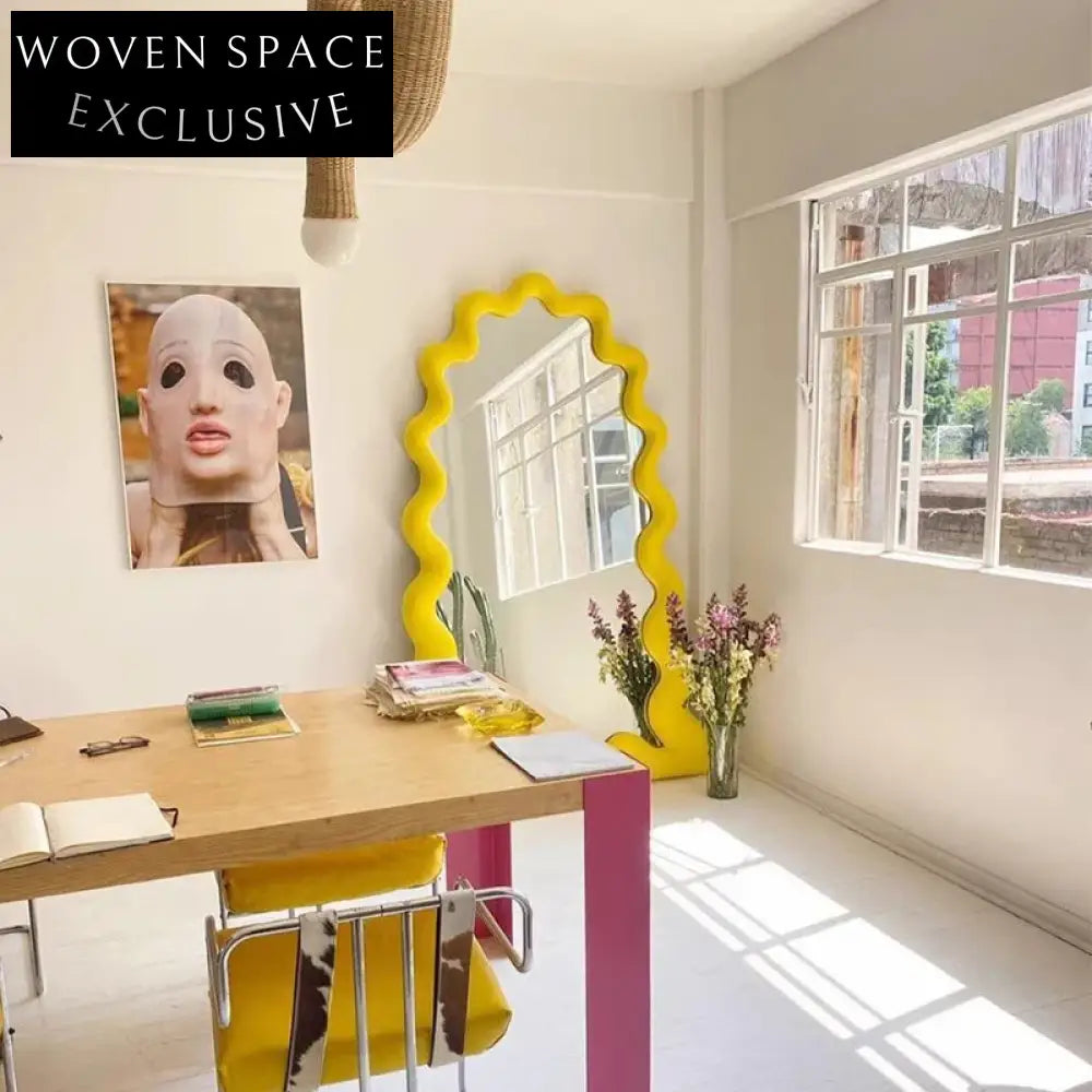 Modern Arch Full-Length Floor Mirror Solid Wood Frame Dressing Room Accent