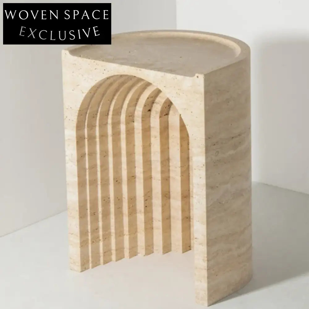 Modern Arch Shape Marble Coffee Table Luxury Home Bedside Nightstand