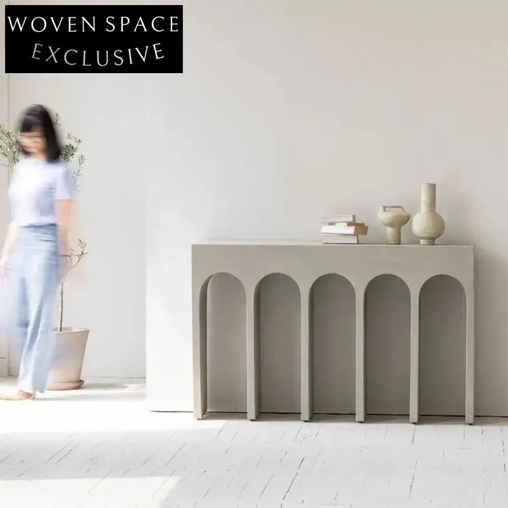 Modern Arched Wood Console Table with Unique Design for Elegant Home Decor