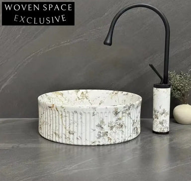 Modern Art Marble Above Counter Bathroom Vessel Sink