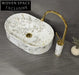 Modern Art Marble Above Counter Bathroom Vessel Sink