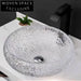Modern Artistic Crystal Glass Bathroom Vessel Sink for Vanity