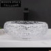 Modern Artistic Crystal Glass Bathroom Vessel Sink for Vanity
