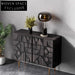 Modern Artistic Wooden Sideboard Cabinet with Metal Base for Living Room