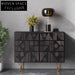 Modern Artistic Wooden Sideboard Cabinet with Metal Base for Living Room