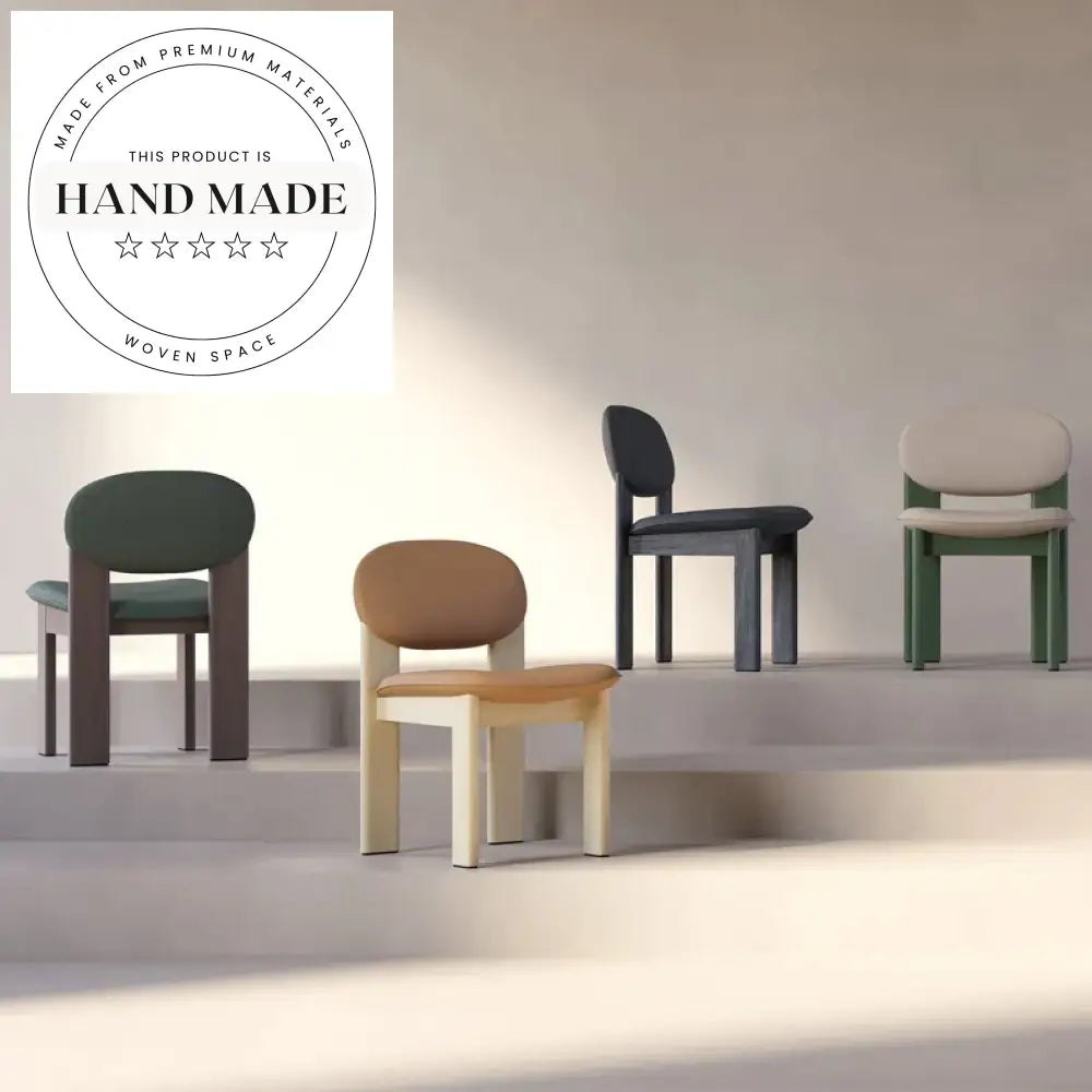 Modern Ash Solid Wood and Leather Padded Dining Chair