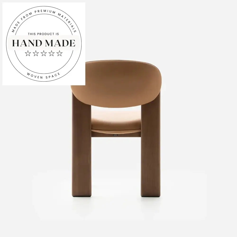 Modern Ash Solid Wood and Leather Padded Dining Chair