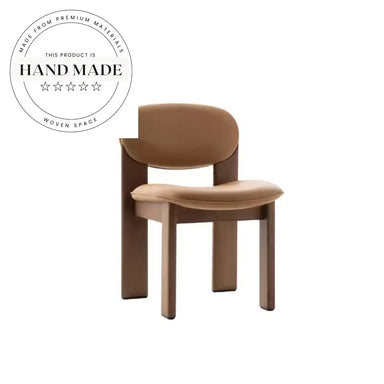 Modern Ash Solid Wood and Leather Padded Dining Chair