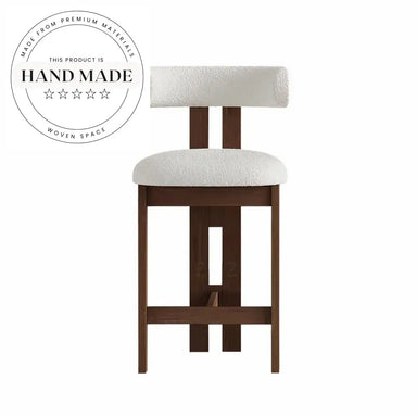 Modern Ash Wood Bar Stool with Custom Fabric for Kitchen & Dining Counter