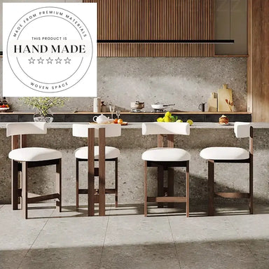 Modern Ash Wood Bar Stool with Custom Fabric for Kitchen & Dining Counter