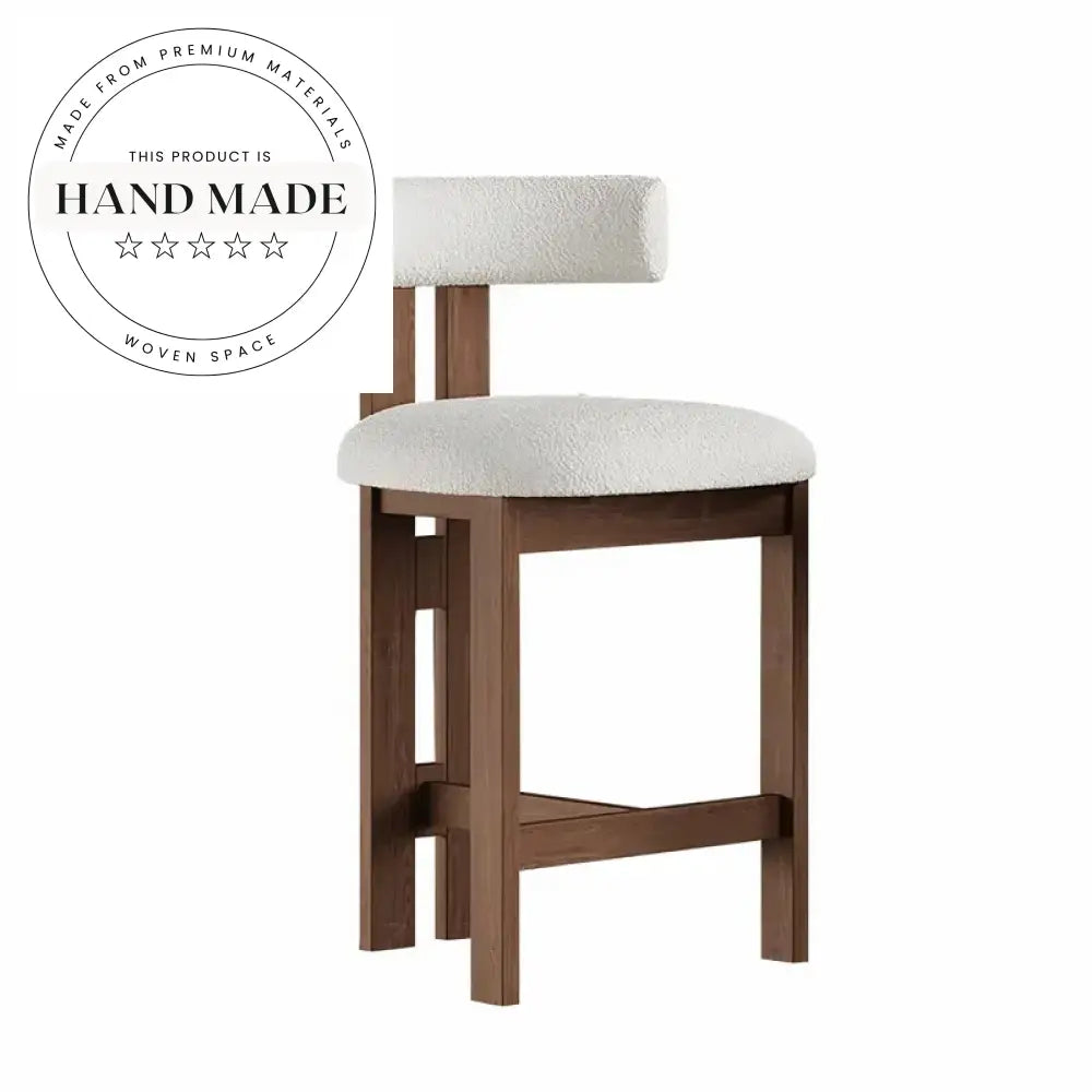 Modern Ash Wood Bar Stool with Custom Fabric for Kitchen & Dining Counter