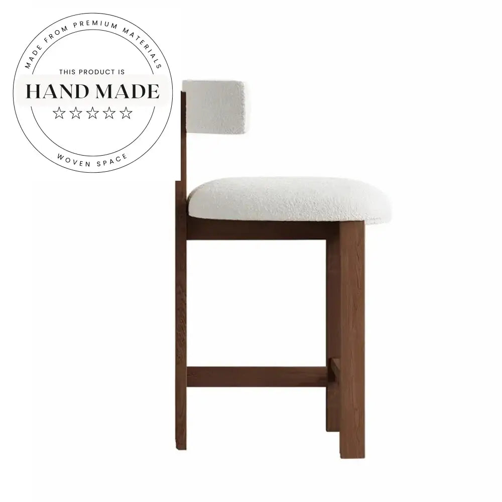 Modern Ash Wood Bar Stool with Custom Fabric for Kitchen & Dining Counter