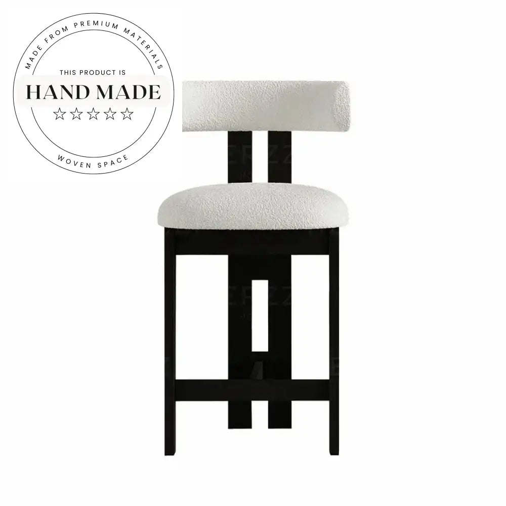 Modern Ash Wood Bar Stool with Custom Fabric for Kitchen & Dining Counter