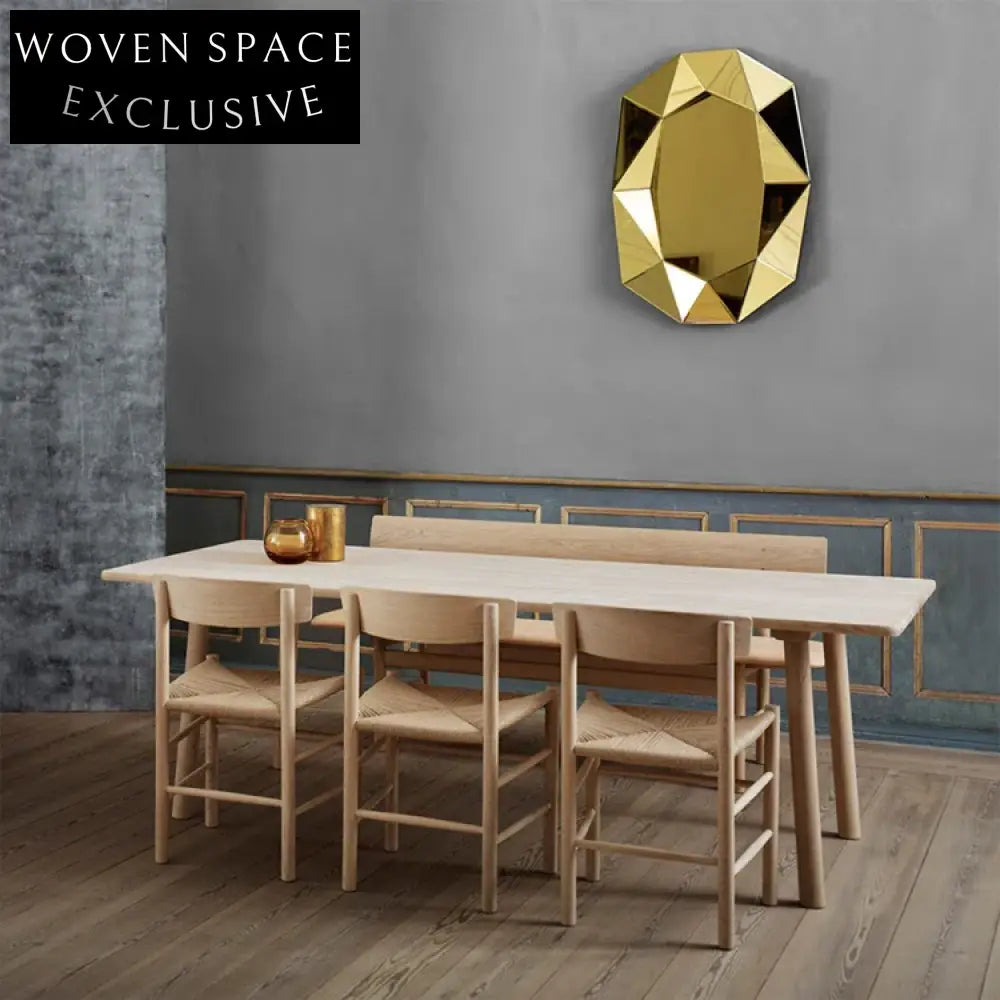 Modern Ash Wood Frame Dining Chair with Upholstered Rope Seat