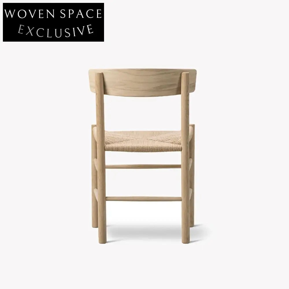 Modern Ash Wood Frame Dining Chair with Upholstered Rope Seat