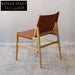 Modern Ash Wood Frame Saddle Leather Dining Chair with Customizable Colors