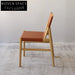 Modern Ash Wood Frame Saddle Leather Dining Chair with Customizable Colors