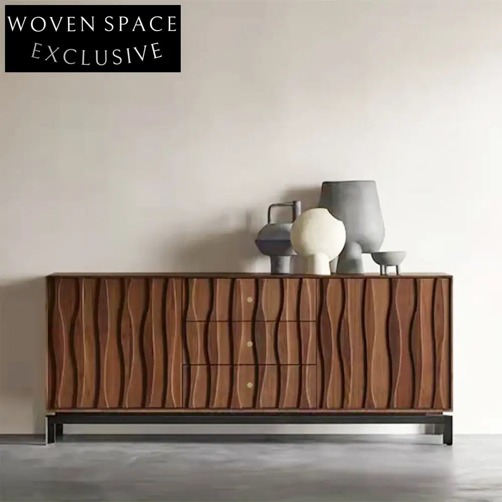 Modern Ash Wood Sideboard Buffet, Luxury Storage Cabinet for Dining Room