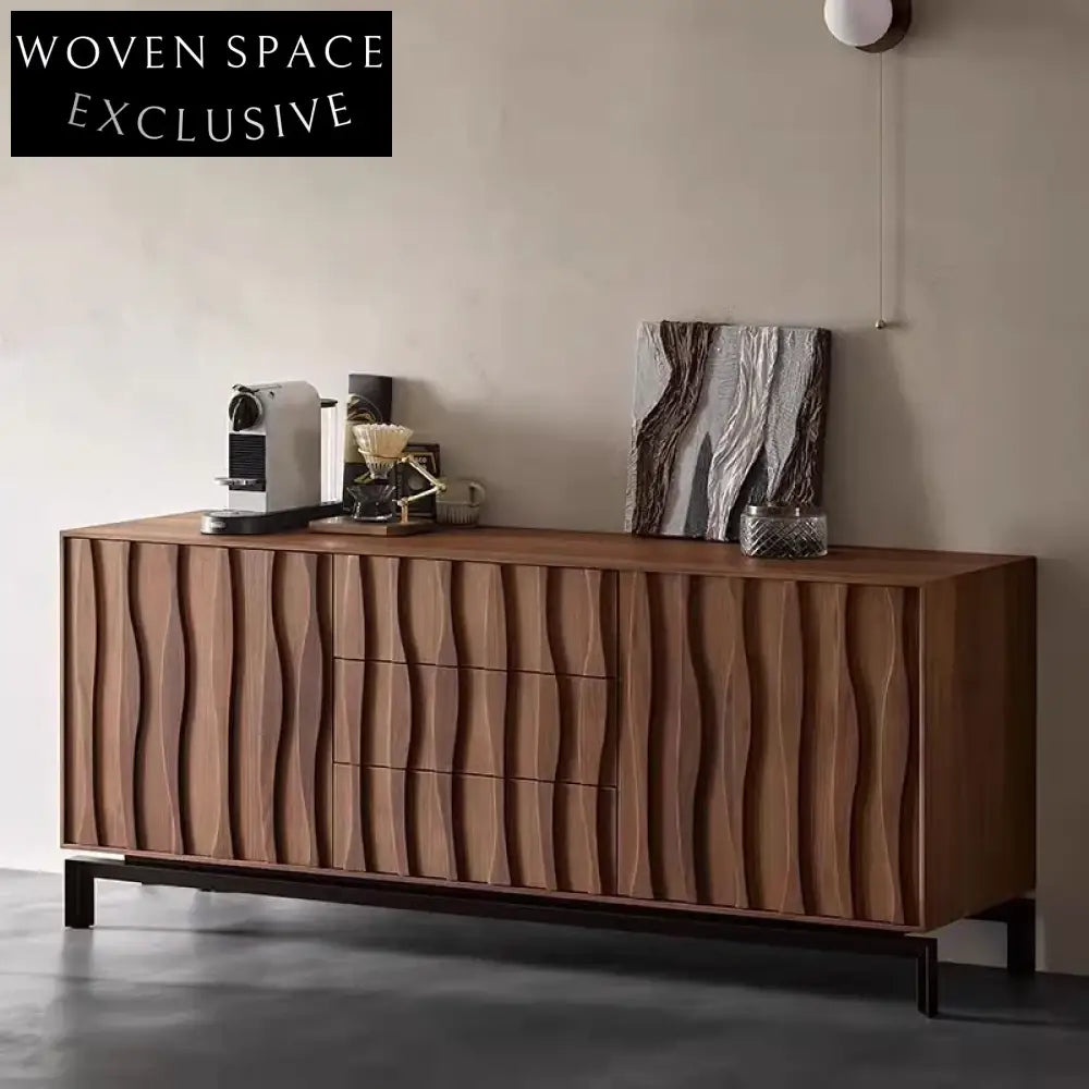 Modern Ash Wood Sideboard Buffet, Luxury Storage Cabinet for Dining Room