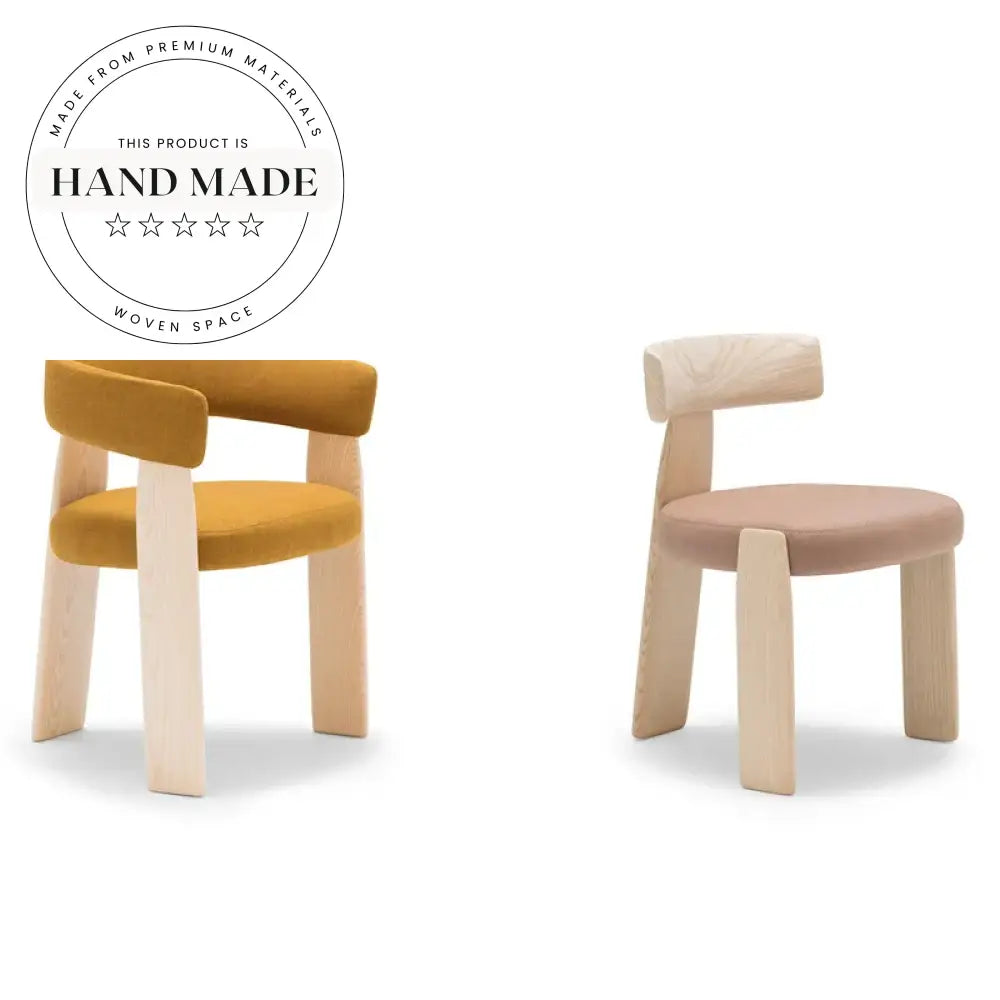 Modern Ash Wood Upholstered Nordic Back Dining Chair