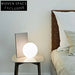 Modern Ball LED Desk Lamp, Black Metal Frame, White Glass Shade