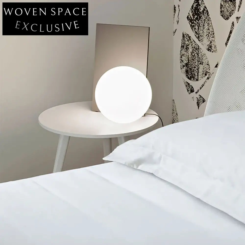 Modern Ball LED Desk Lamp, Black Metal Frame, White Glass Shade