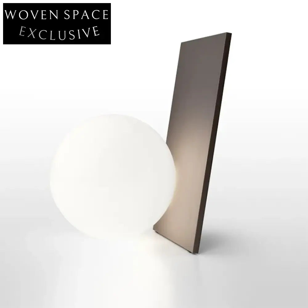 Modern Ball LED Desk Lamp, Black Metal Frame, White Glass Shade