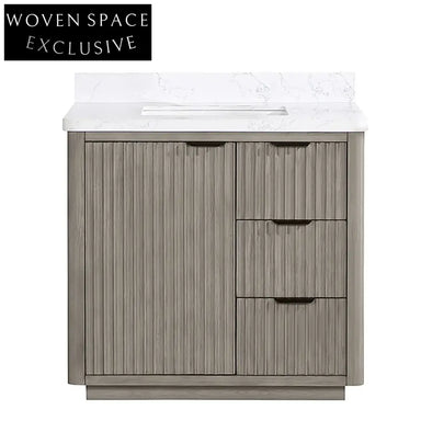 Modern Bathroom Vanity Cabinet with Integrated Sink, Premium Solid Wood Storage
