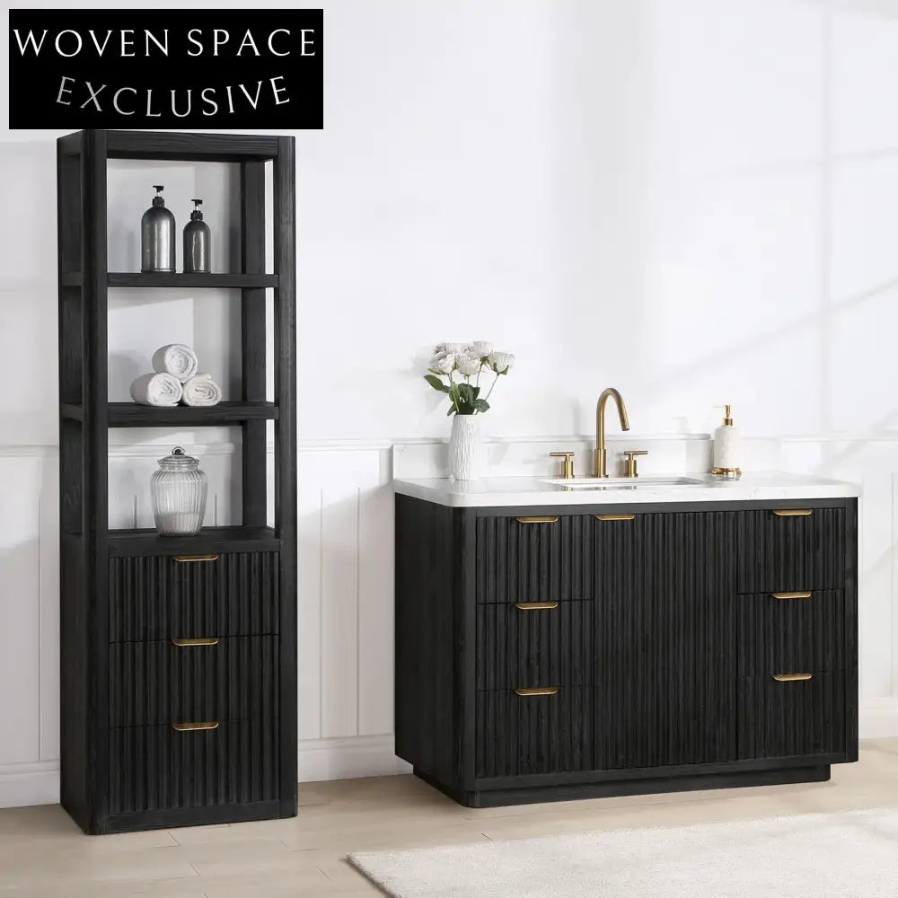 Modern Bathroom Vanity Cabinet with Integrated Sink, Premium Solid Wood Storage