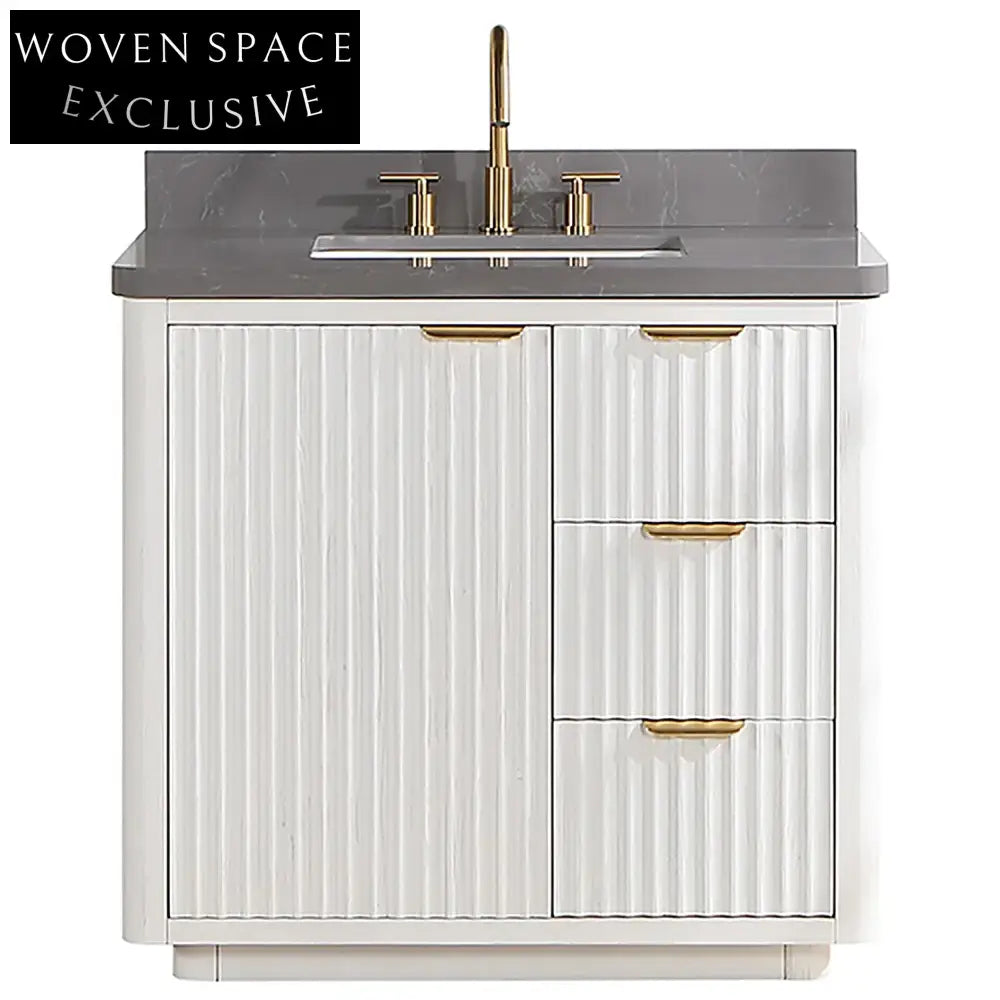 Modern Bathroom Vanity Cabinet with Integrated Sink, Premium Solid Wood Storage