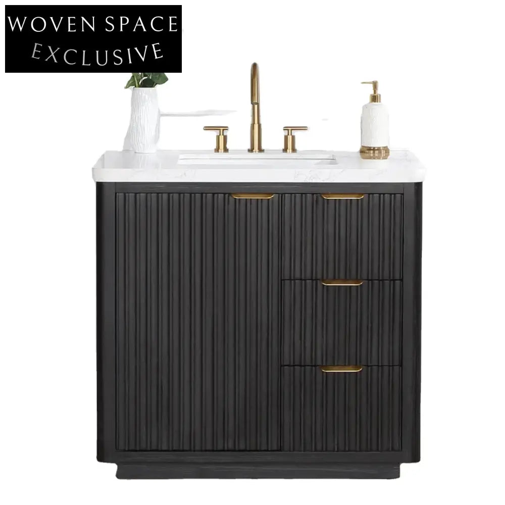 Modern Bathroom Vanity Cabinet with Integrated Sink, Premium Solid Wood Storage