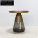Modern Bell Glass Gold Stainless Steel Living Room Center Coffee Table Set