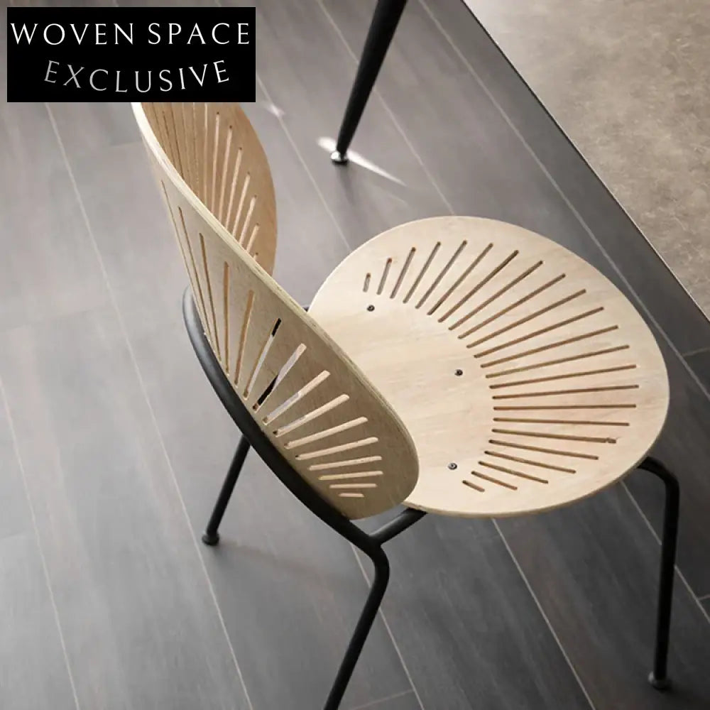 Modern Bent Plywood Dining Chair with Metal Frame for Restaurants and Cafes