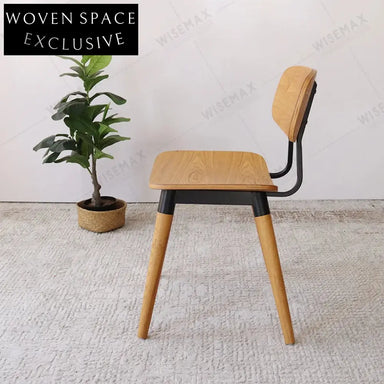 Modern Bentwood Plywood Cafe Dining Chair with Sturdy Metal Frame