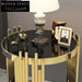 Modern Black Glass Round Luxury Living Room Coffee Table