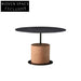 Modern Black Marble & Metal Round Coffee Table Set with End Tables